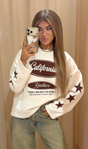 Longsleeve josje wit / bruin