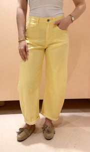 Balloon jeans stretch geel