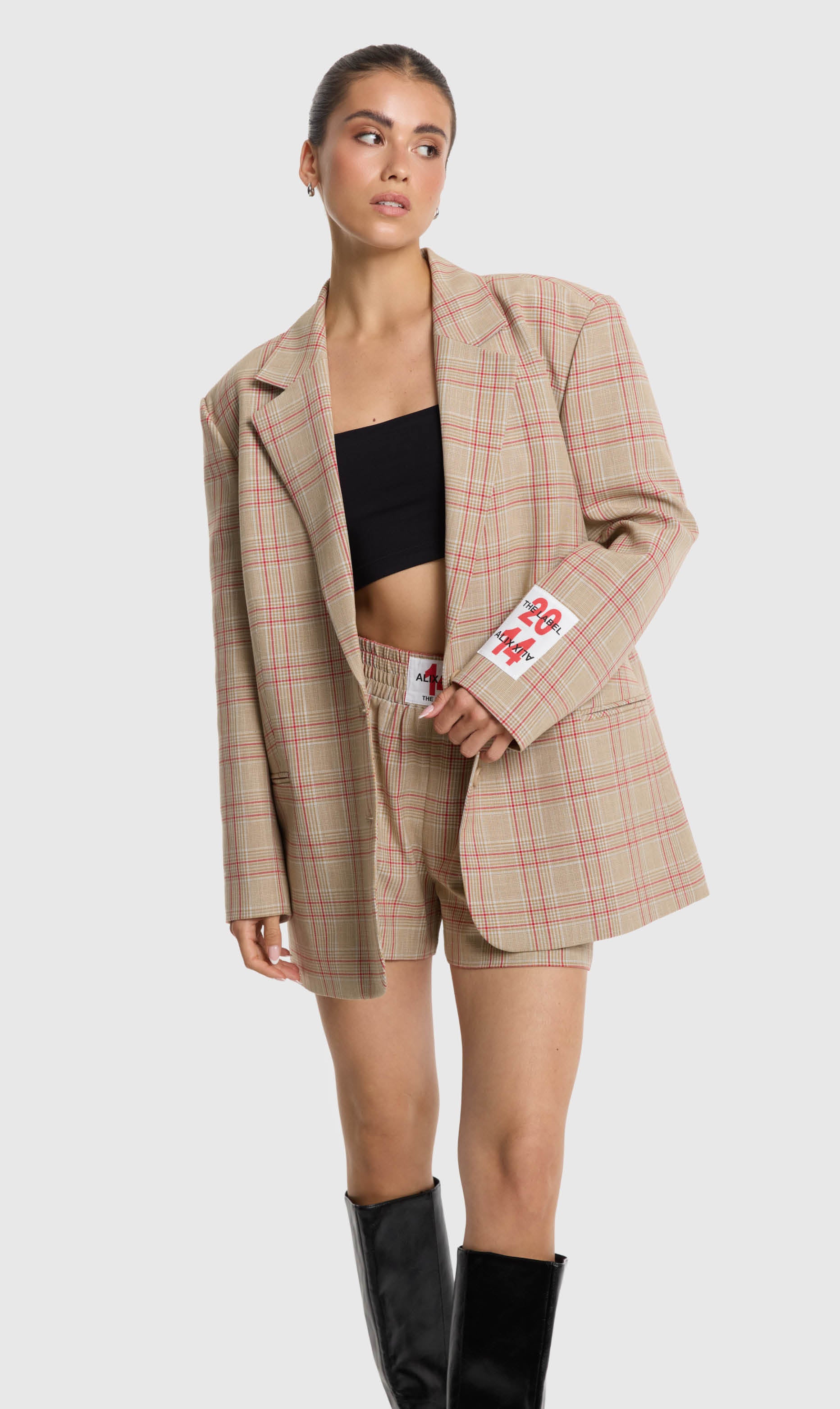 Alix ladies woven oversized check blazer