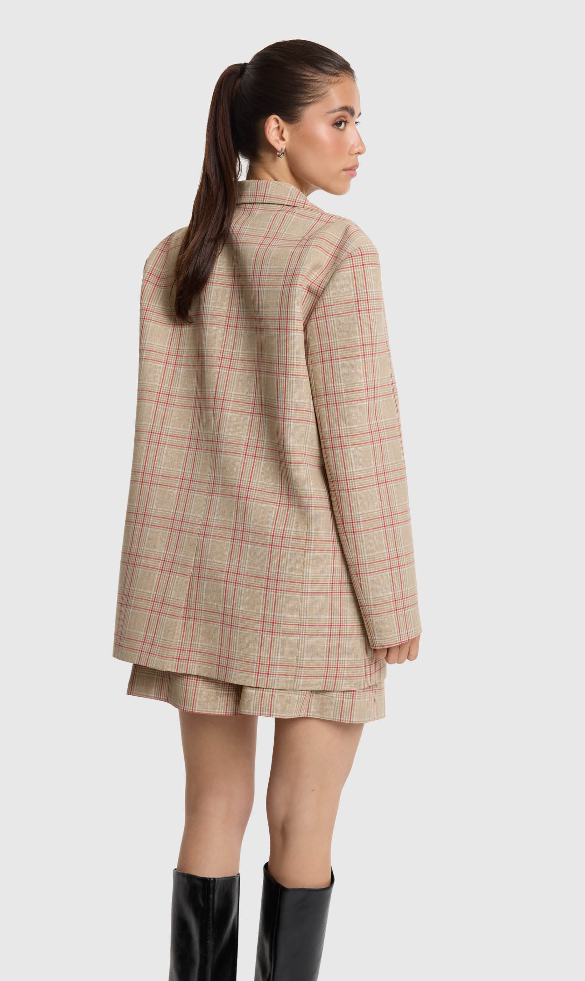 Alix ladies woven oversized check blazer