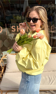 Bomber jacket sari geel