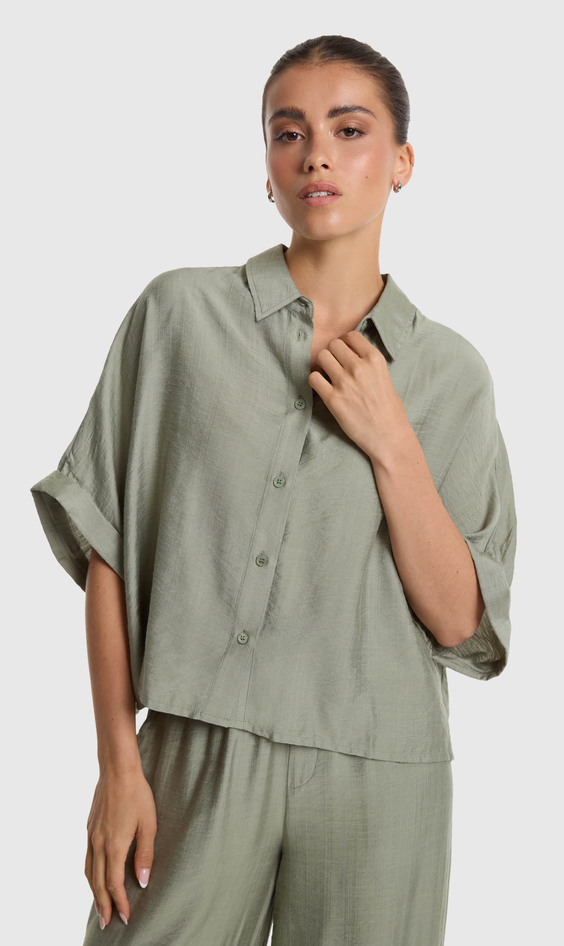 Alix ladies woven irregular oversized blouse