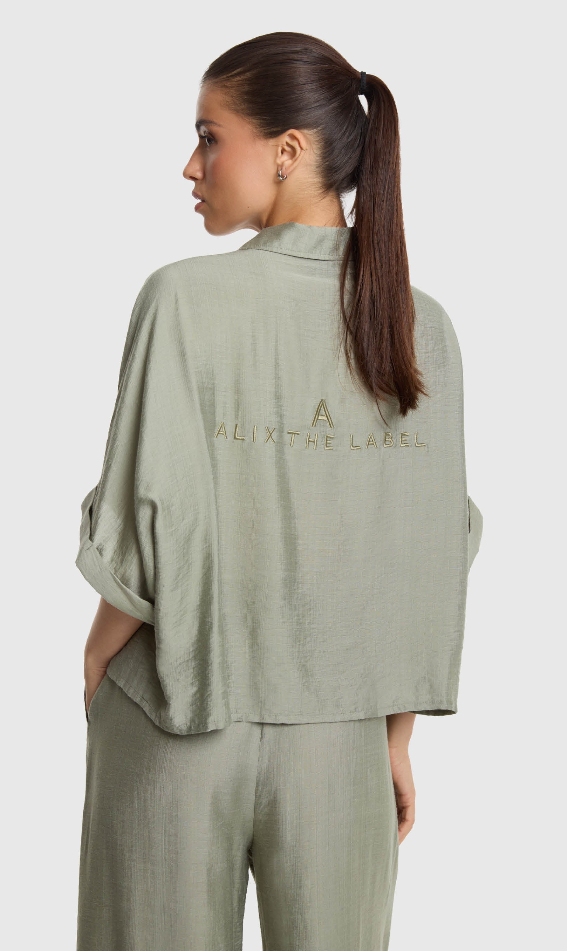 Alix ladies woven irregular oversized blouse