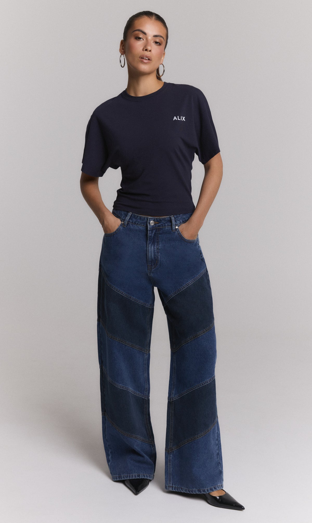 Alix the Label denim mix pants