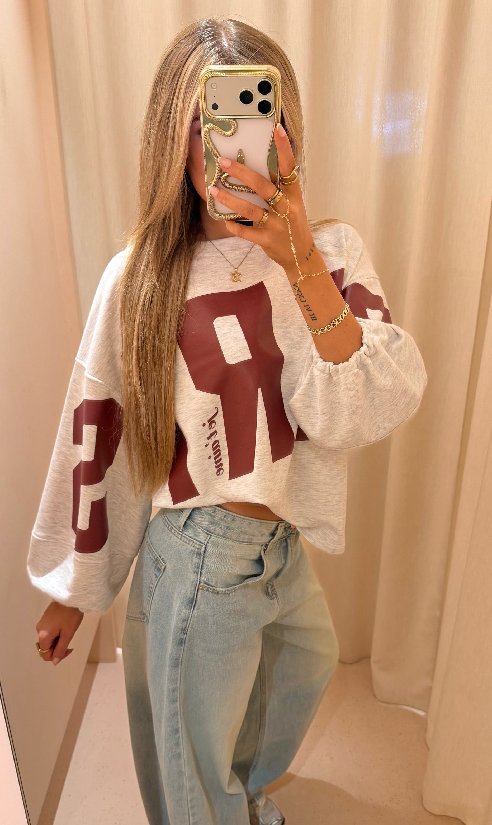 Trui paris grijs
