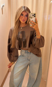 Trui paris bruin
