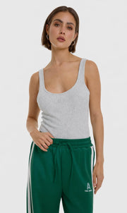 Alix the Label rib tanktop light grey melange