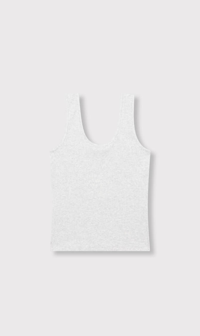 Alix the Label rib tanktop light grey melange