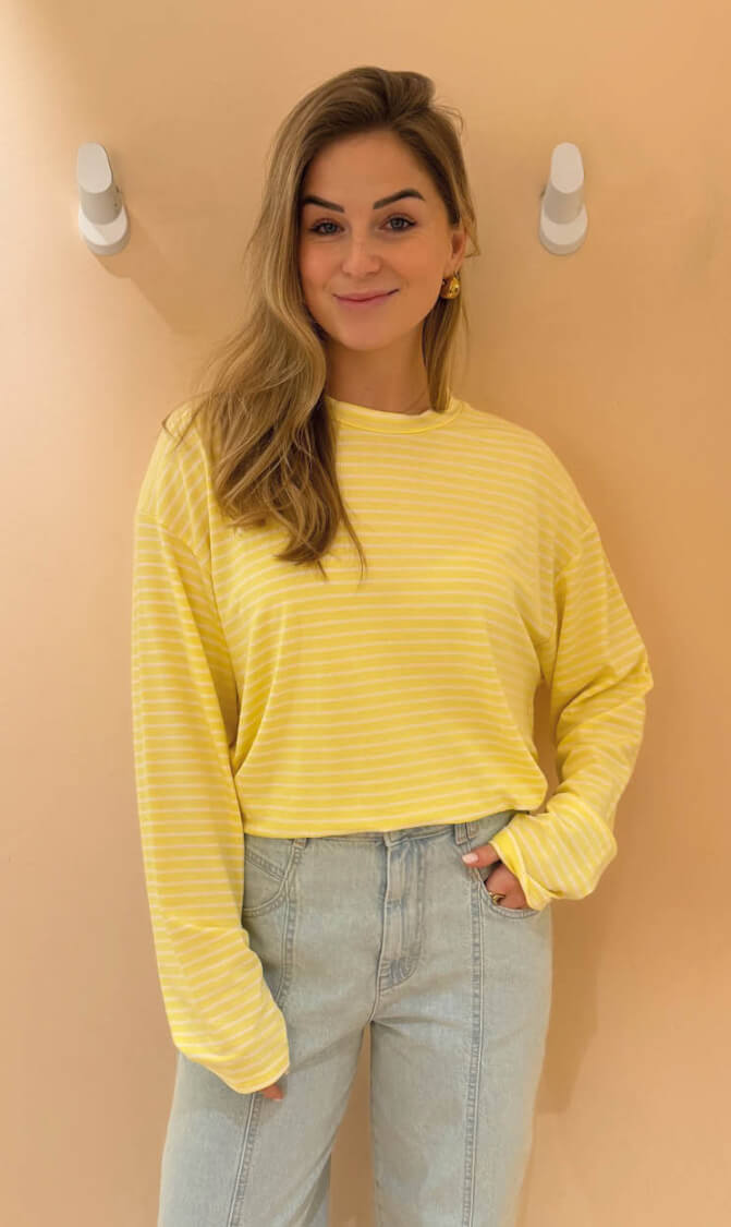 Longsleeve streep renske geel