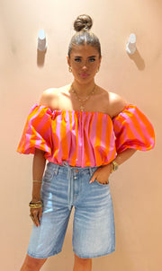 Anouk top streep oranje