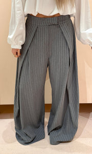 Broek Sally grijs streep TALL