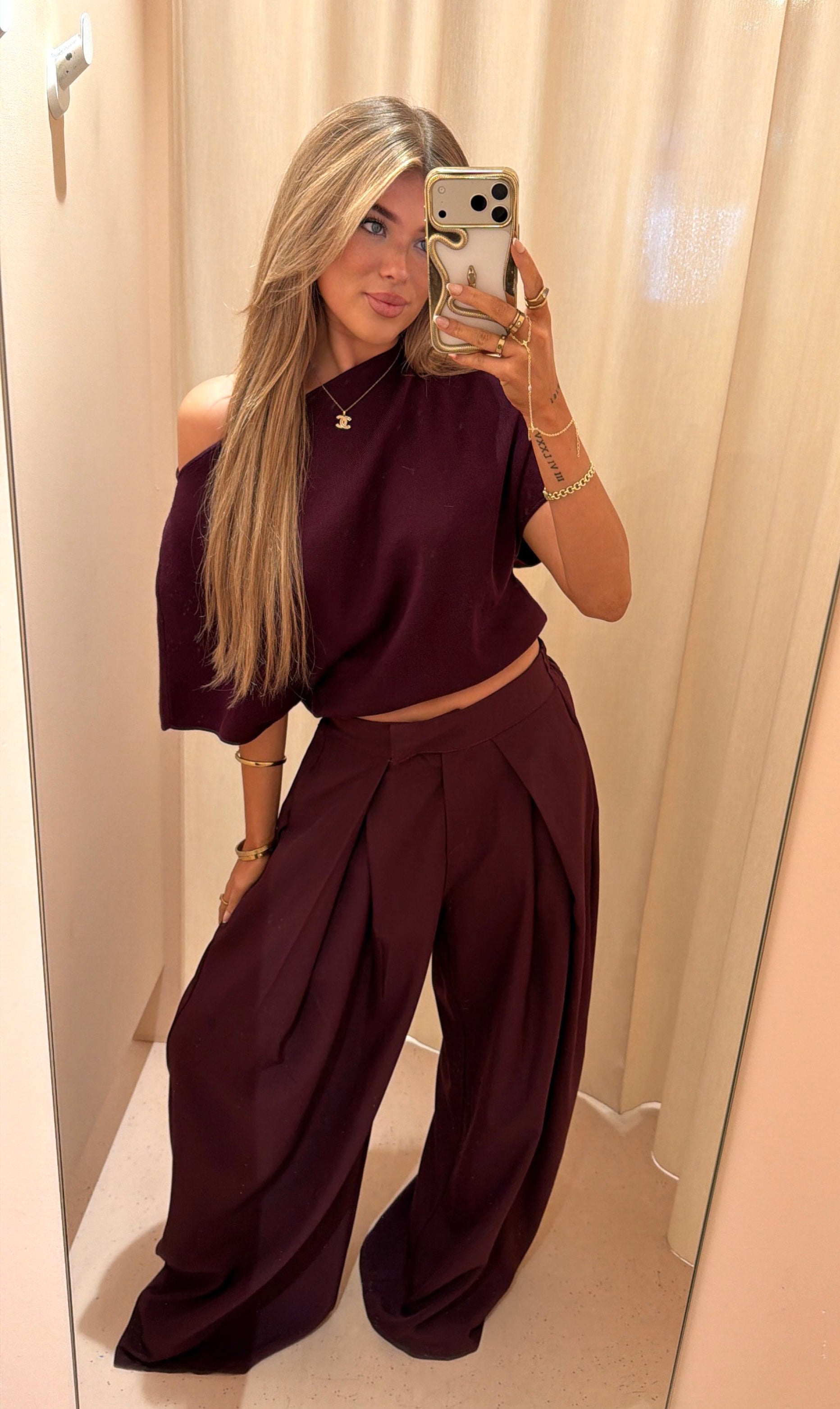 Broek Sally bordeaux
