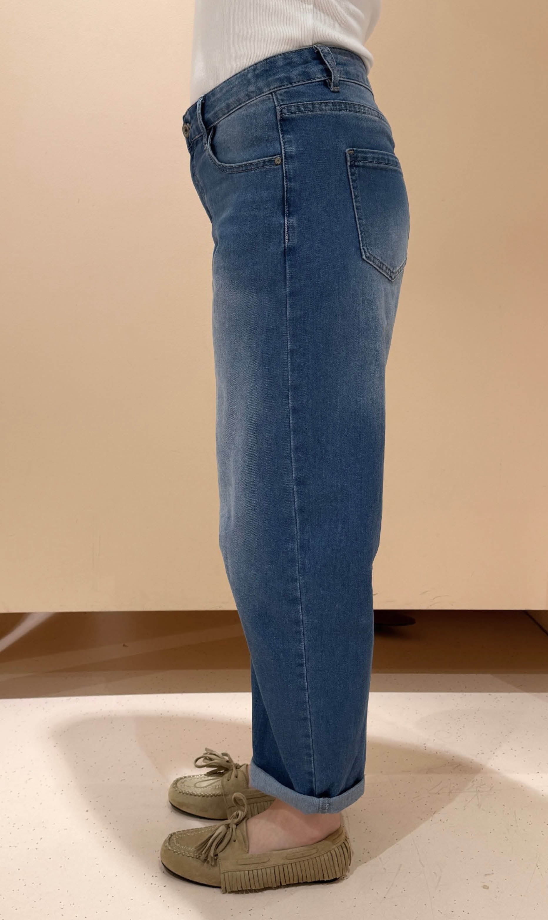 Balloon jeans stretch blauw