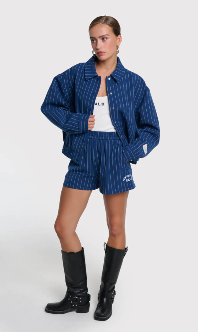 Alix the Label clean striped bomber