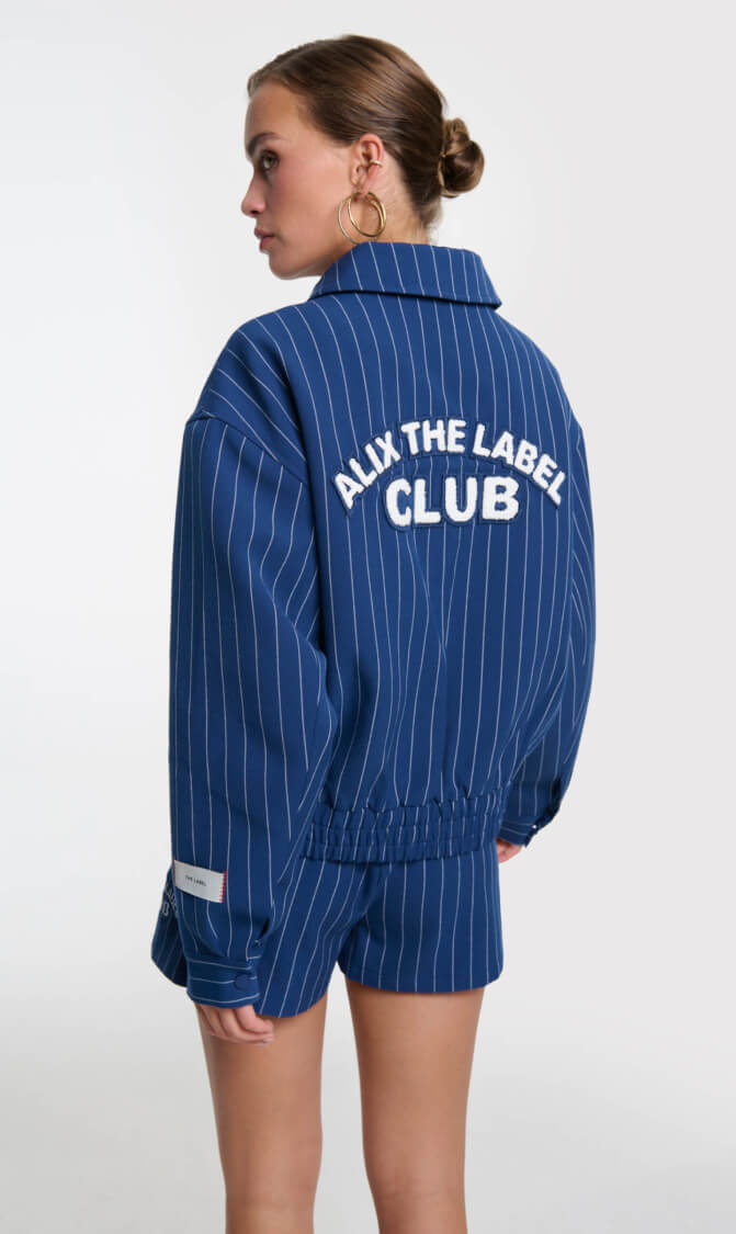 Alix the Label clean striped bomber