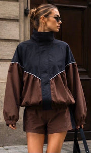 Jacket Mandy bruin / zwart