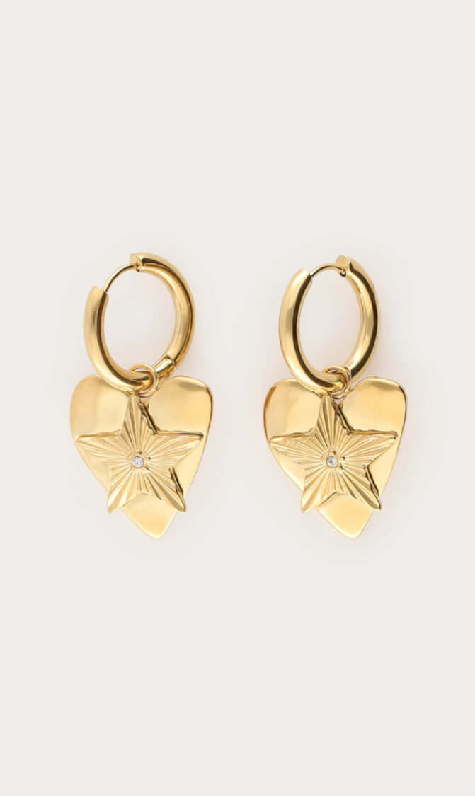 My Jewellery Midnight statement oorringen hartjes ster