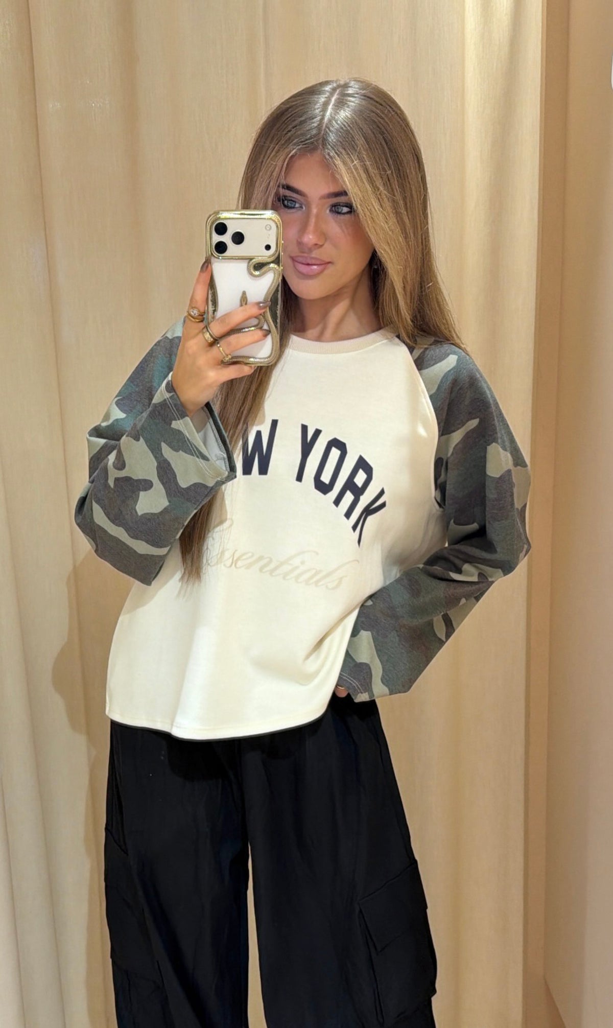 Longsleeve Robin army zwart