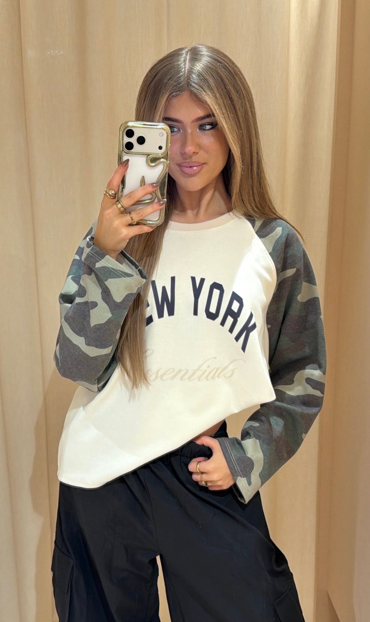 Longsleeve Robin army zwart