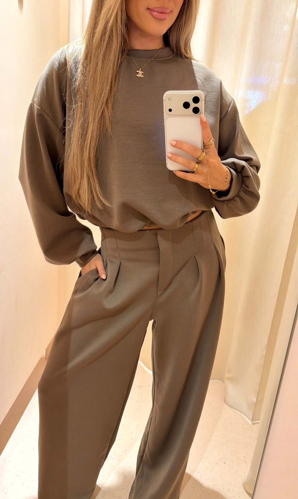 Joggingset elly taupe