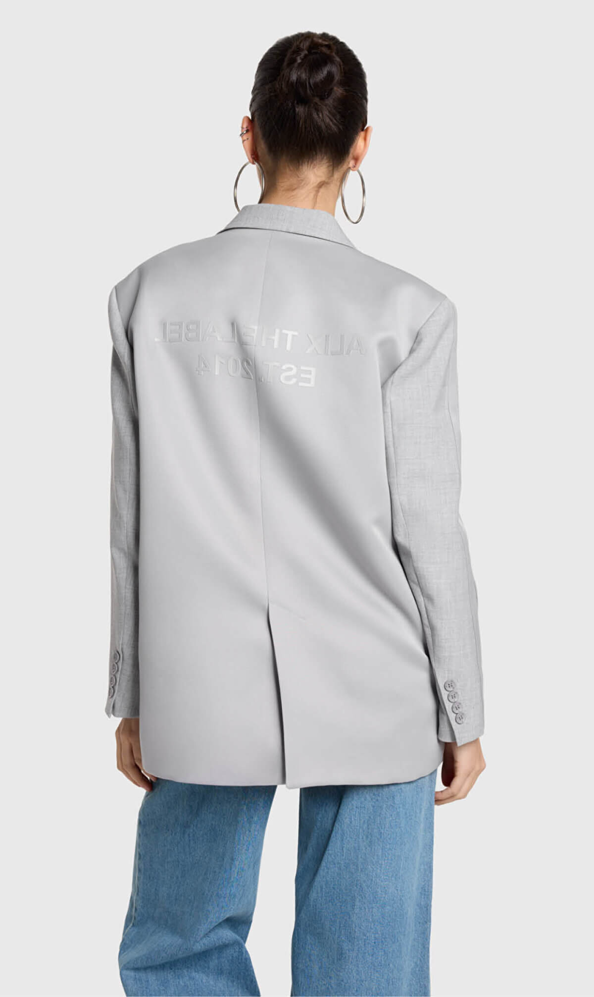 Alix the Label flowy blazer light grey melange