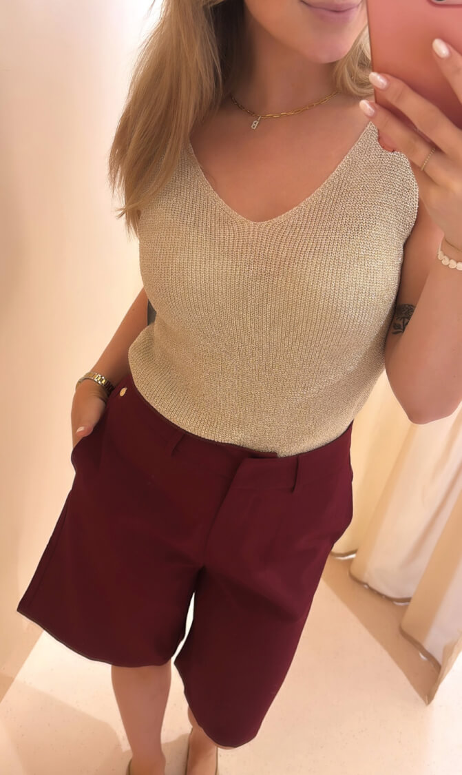 Suus top glitter beige