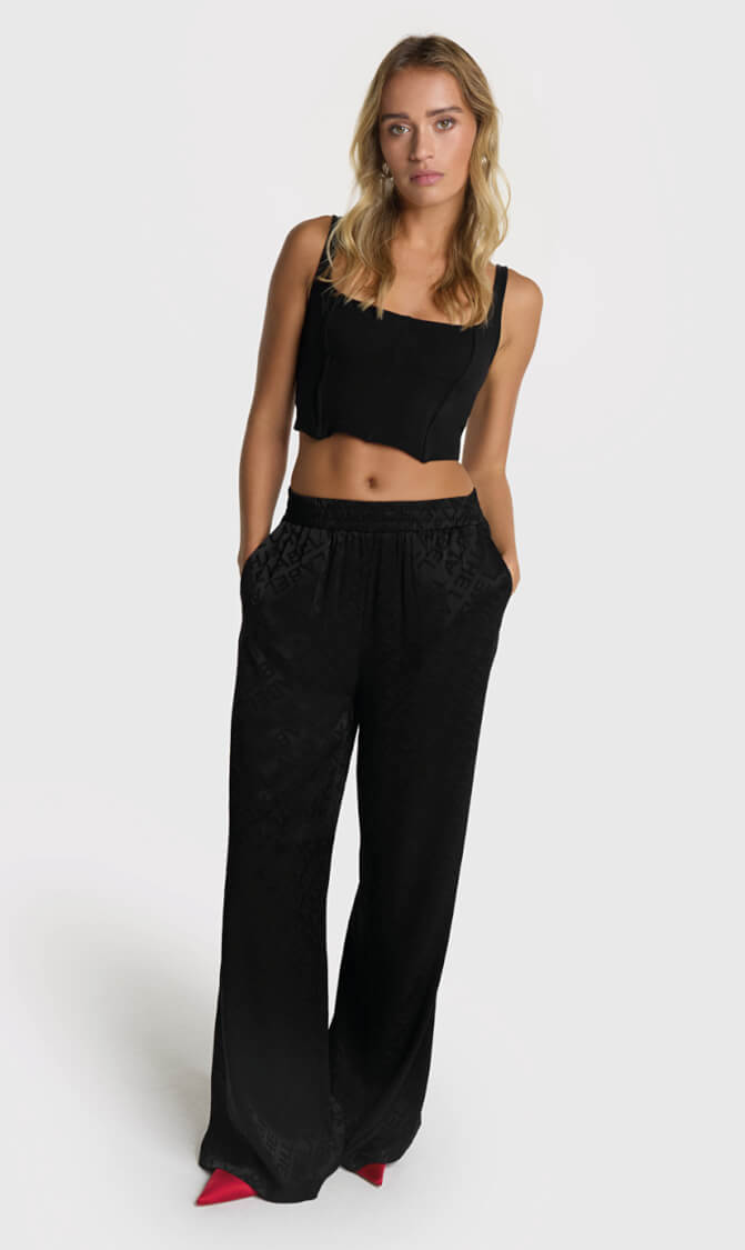 Alix the Label jacquard pants zwart